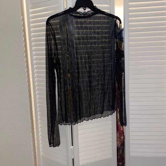 H&M sheer black in sparkle blouse. - Picture 1 of 4